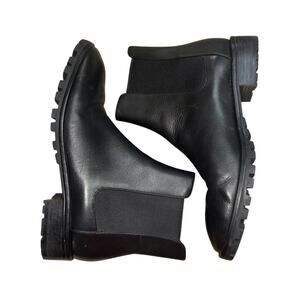 Stuart Weitzman Black Chelsea Black Leather Boot Women’s 9.5B Minimal Classic